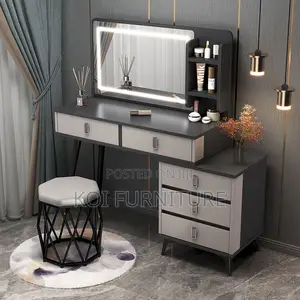 Vanity Set : Modern Black and White Vanity Set With Lighting