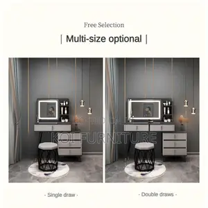 Vanity Set : Modern Black and White Vanity Set With Lighting