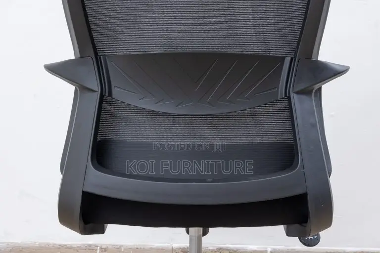 Office Chair : Black Mesh Ergonomic Office Chair -Adjustable Headrest