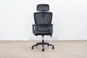 Office Chair : Black Mesh Ergonomic Office Chair -Adjustable Headrest