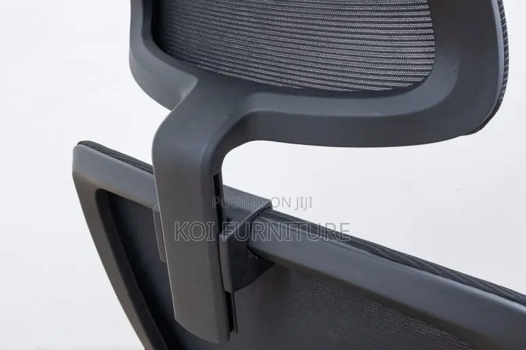 Office Chair : Black Mesh Ergonomic Office Chair -Adjustable Headrest