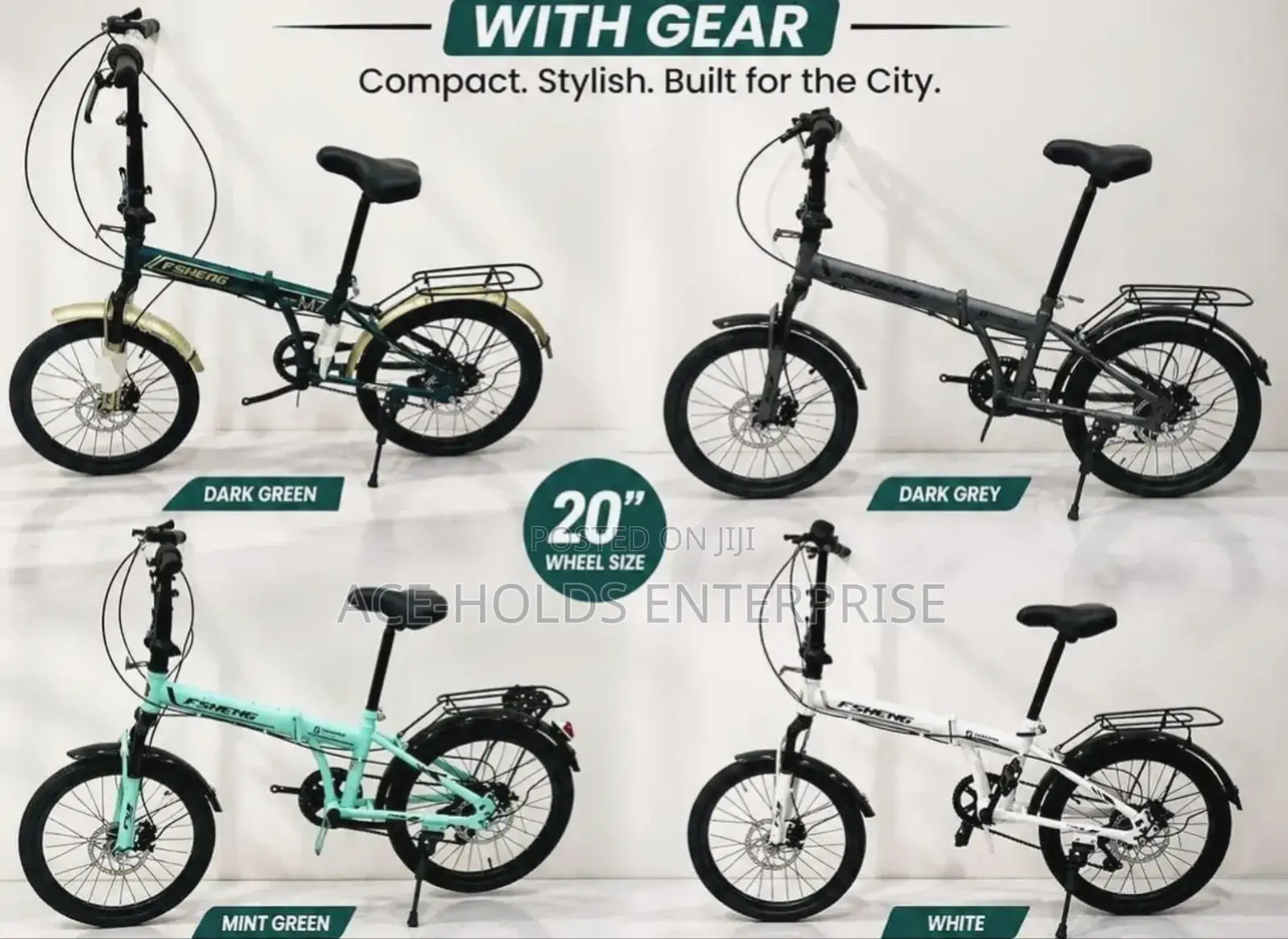 Foldable Size 20" Bicycle With Gear Shift - Colors As In The Picture