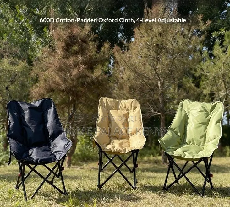 Camping Chair: Outdoor Foldable Moon Chair With Stainless Steel Frame