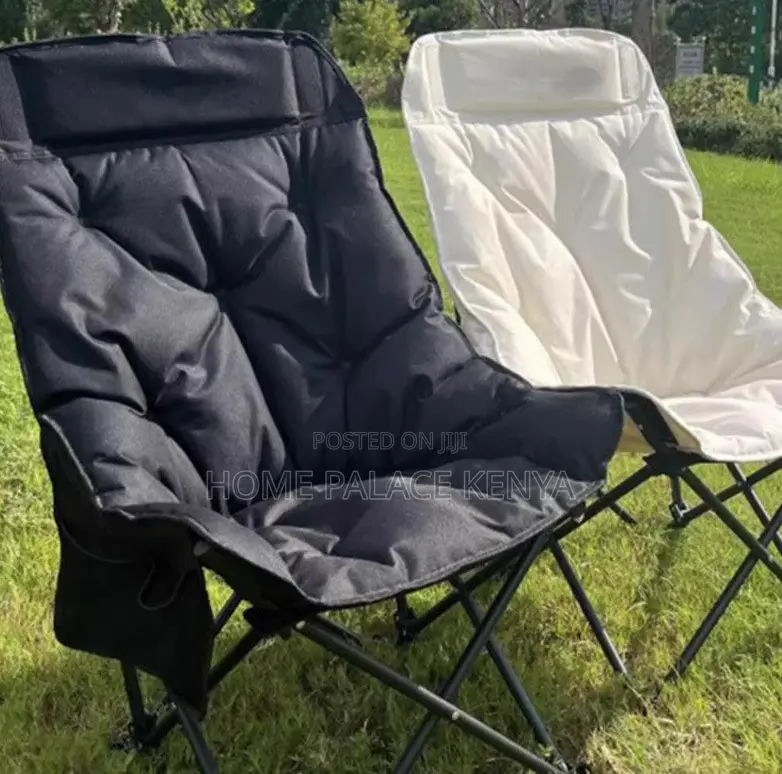 Camping Chair: Outdoor Foldable Moon Chair With Stainless Steel Frame