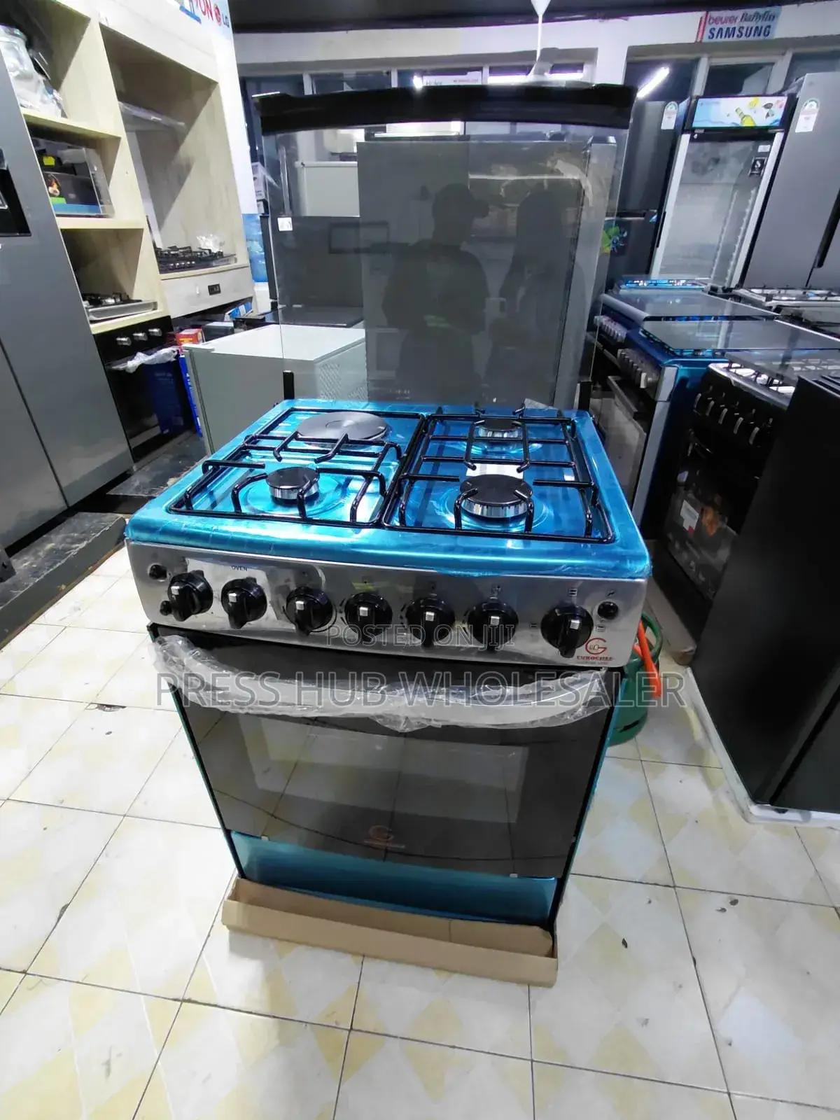 Eurochef 60x60 Cm 3 Gas + 1 Electric Hotplate Free-Standing Cooker