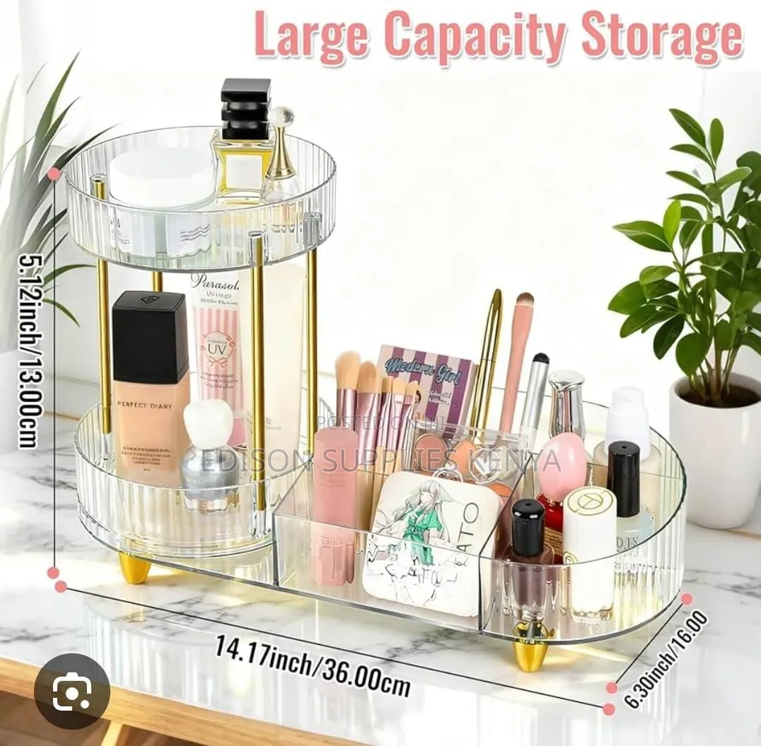 Rotating Makeup Organizer 2-Tier 360° Rotating Organizer Storage