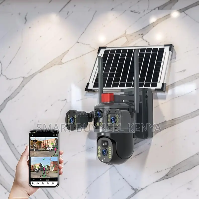 Smart Home Security 20mp Ultra Hd 4g PTZ Triple Lens Solar Camera