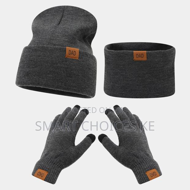 *3pcs Knitted Hat Beanie Cap Winter Cold Proof Hat Scarf Gloves Sets - thumbnail 5