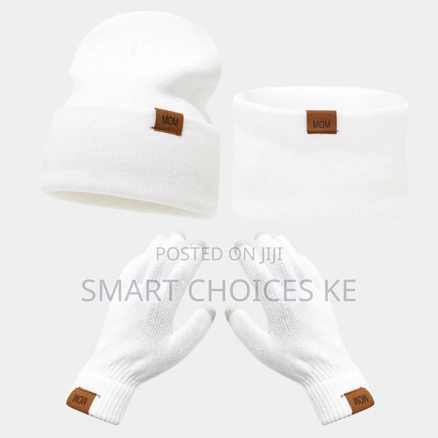 *3pcs Knitted Hat Beanie Cap Winter Cold Proof Hat Scarf Gloves Sets - thumbnail 9