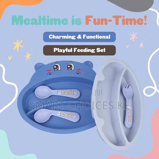 Hippo Tableware Set| 5-PCS Set| Divided Baby Plates|Tableware Set