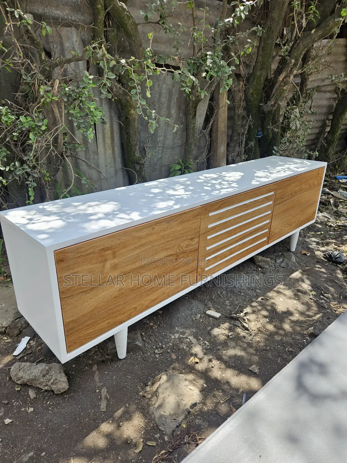 6ft Natural White Tv Stand