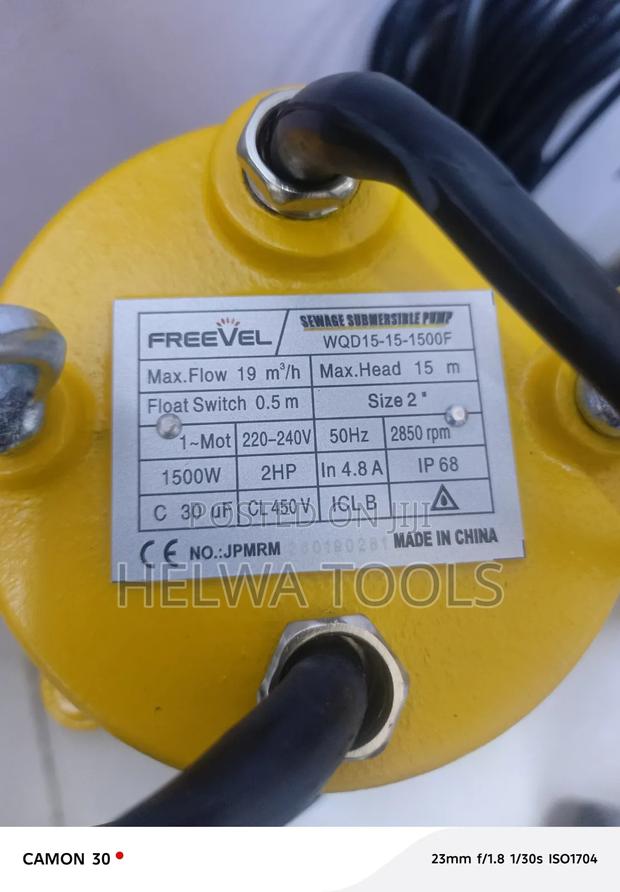 Sewage Submersible Pump 2hp, - thumbnail 2