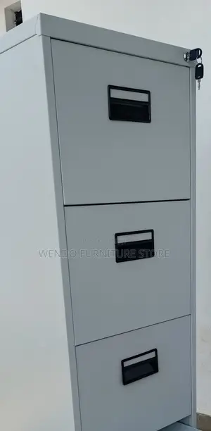 Office Cabinet; Four Lockers Gray Executive Home Office Files Cabinet