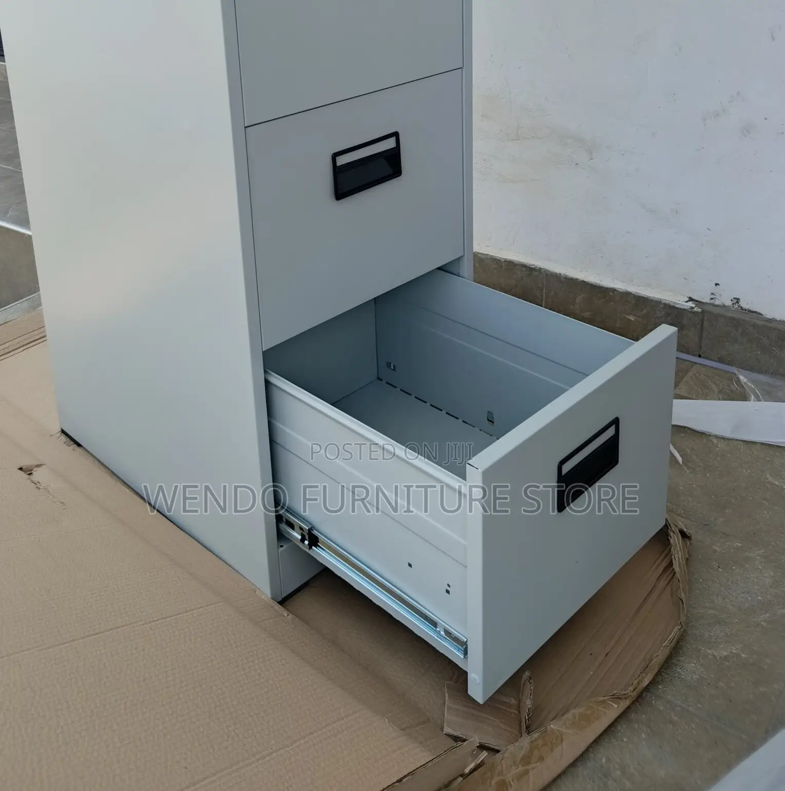 Office Cabinet; Four Lockers Gray Executive Home Office Files Cabinet
