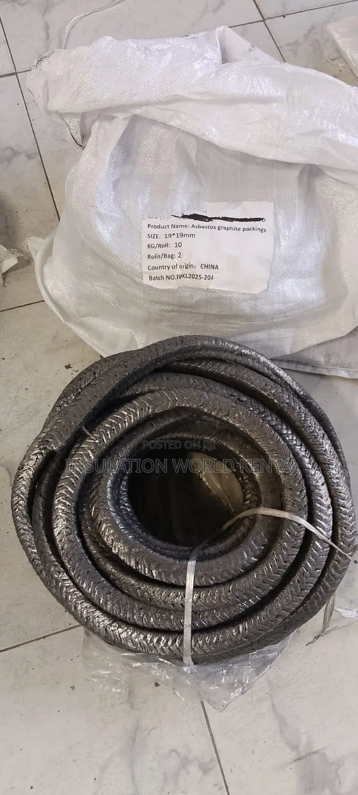 Asbestos Graphite Square Packing Rope 19mm