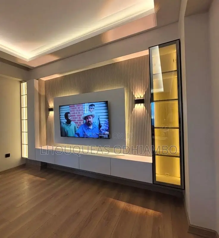 Wpc Fluted Wall Panel Tv Unit