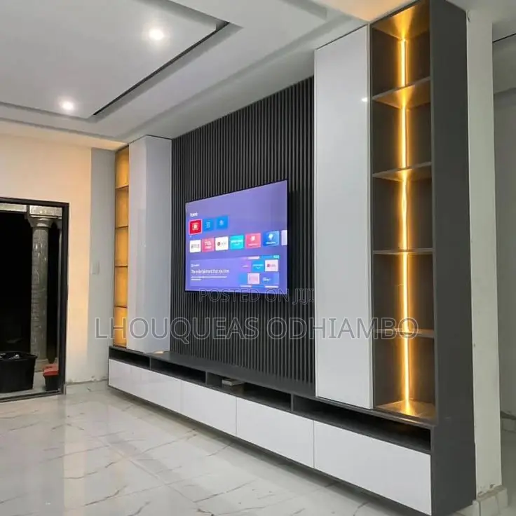 Wpc Fluted Wall Panel Tv Unit