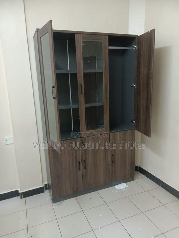 Office Cabinet; Wooden Cabinet With Three Lockable Doors