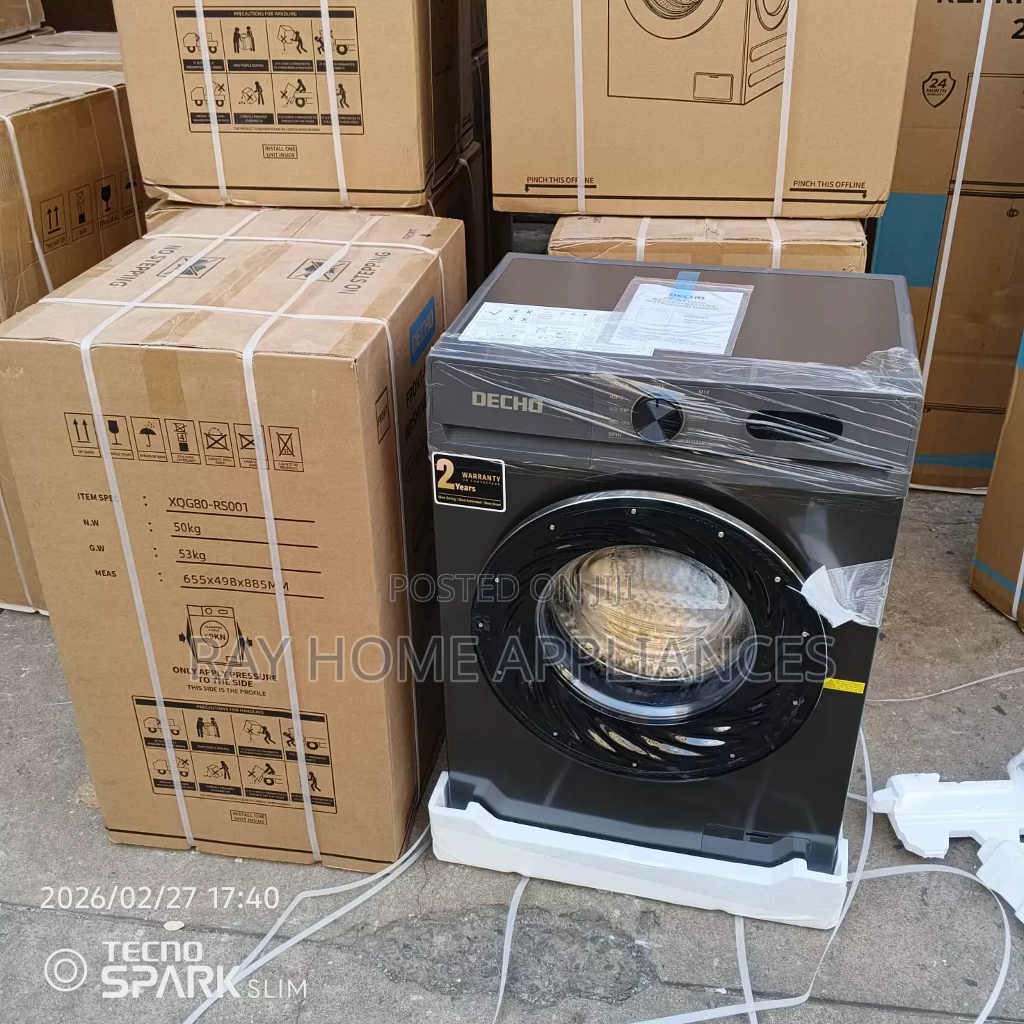 8kgs Wash Spin Front Load Decho Washing Machine