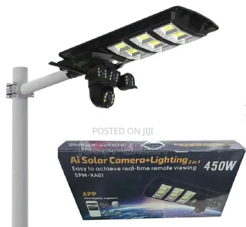 V380 450w Tripple Wifi or 4g CCTV 2in One Solar Lighting +Tripple Lens
