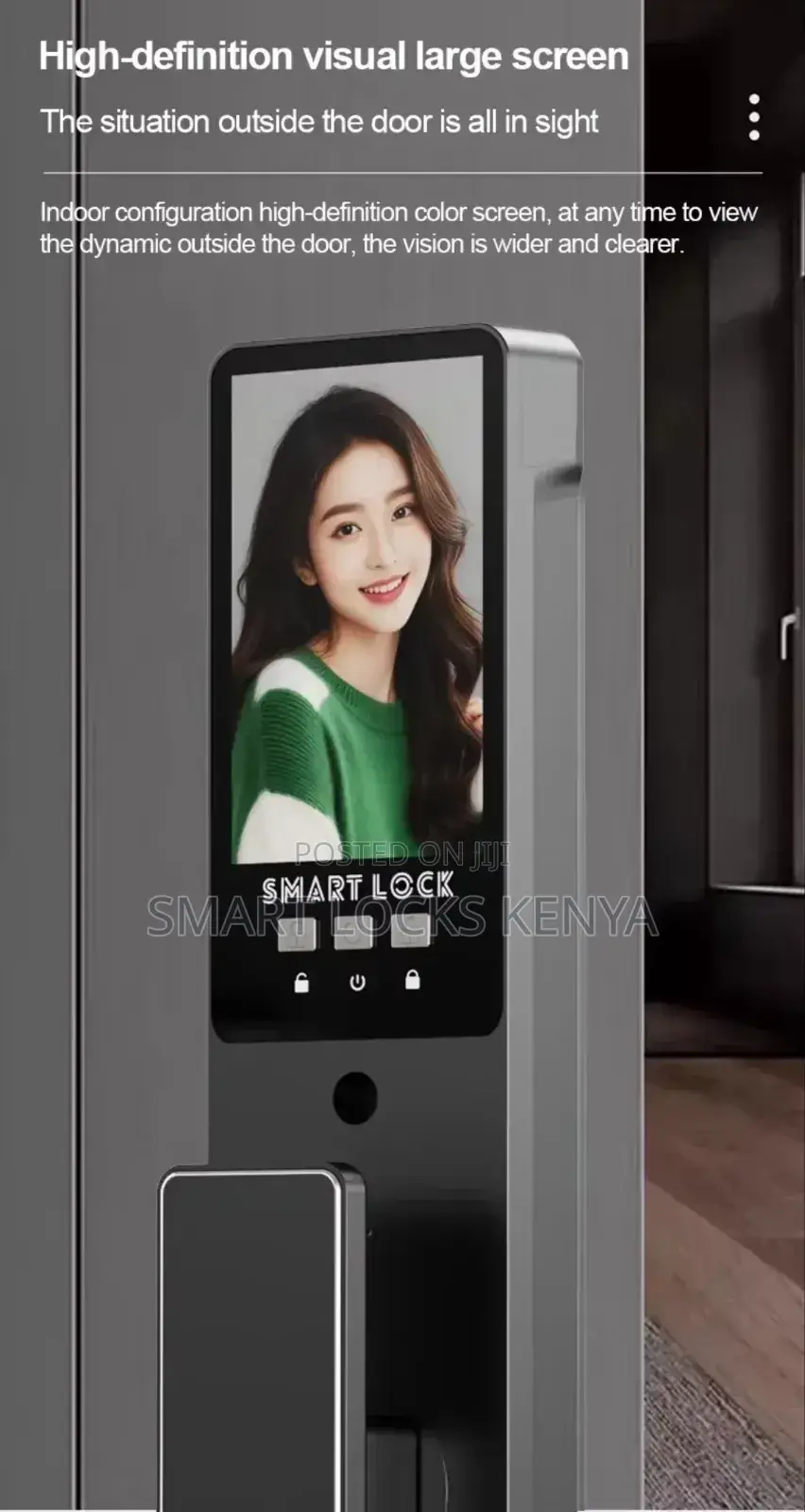 Smart Lock Vedio Intercome Password Fingerprints Cards Unlocking