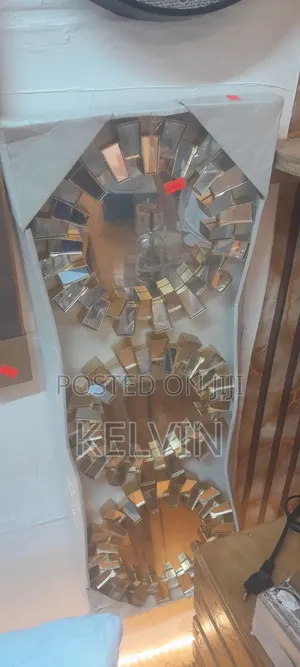 3 Matching Circular Mirrors With a Segmented, Reflective Frame Design
