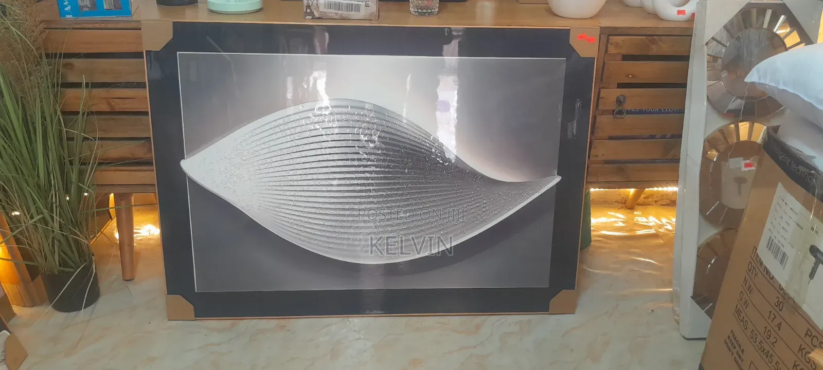 Modern Abstract Wall Art Piece Featuring a Monochrome,