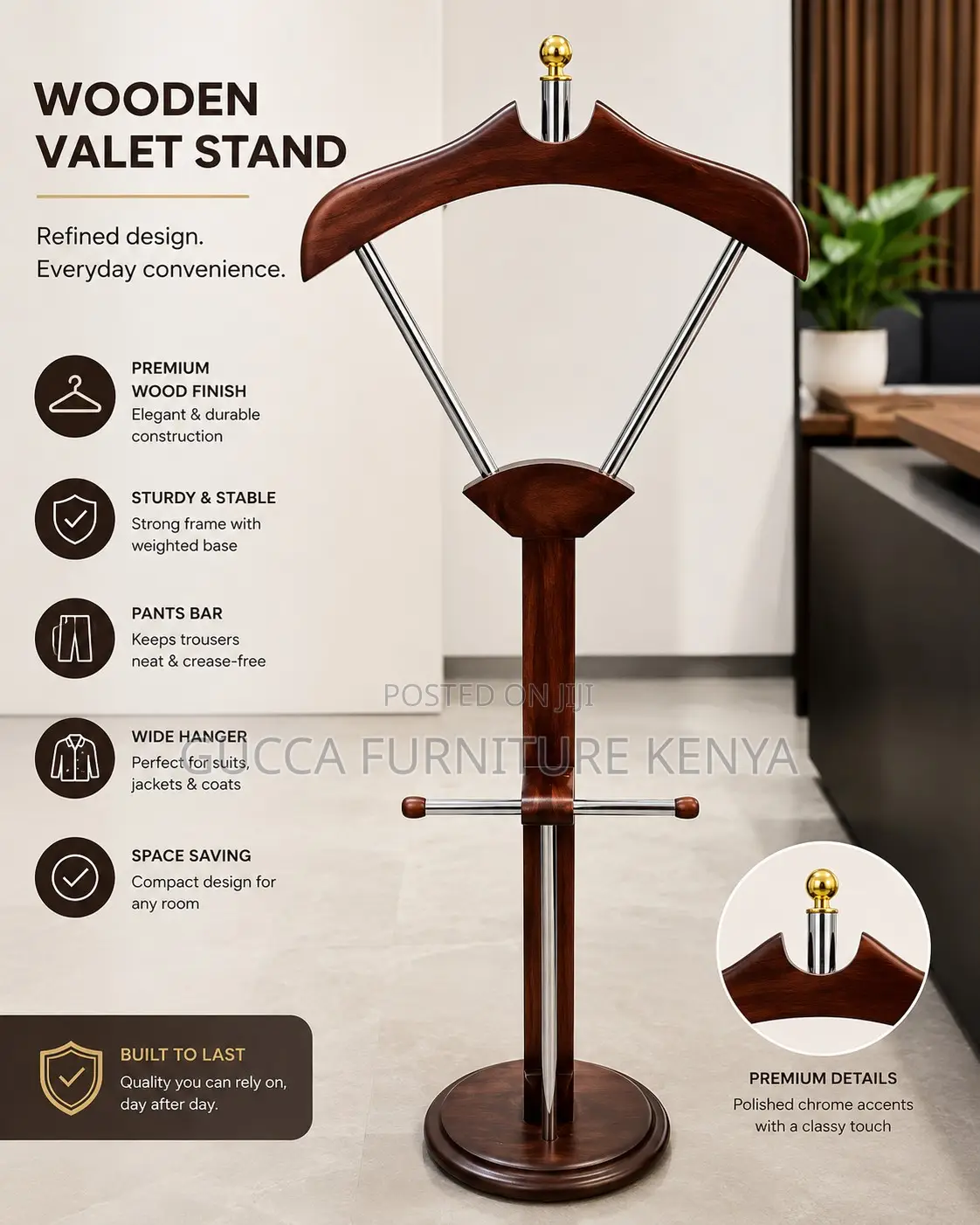 Executive Advanced Mahogany Coat Hanger