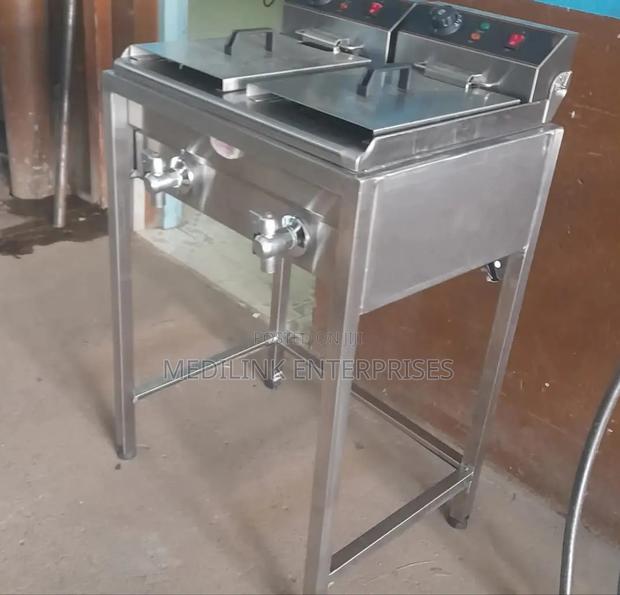Locally Made Stainless Double Gas Fryer 17*17 Litres