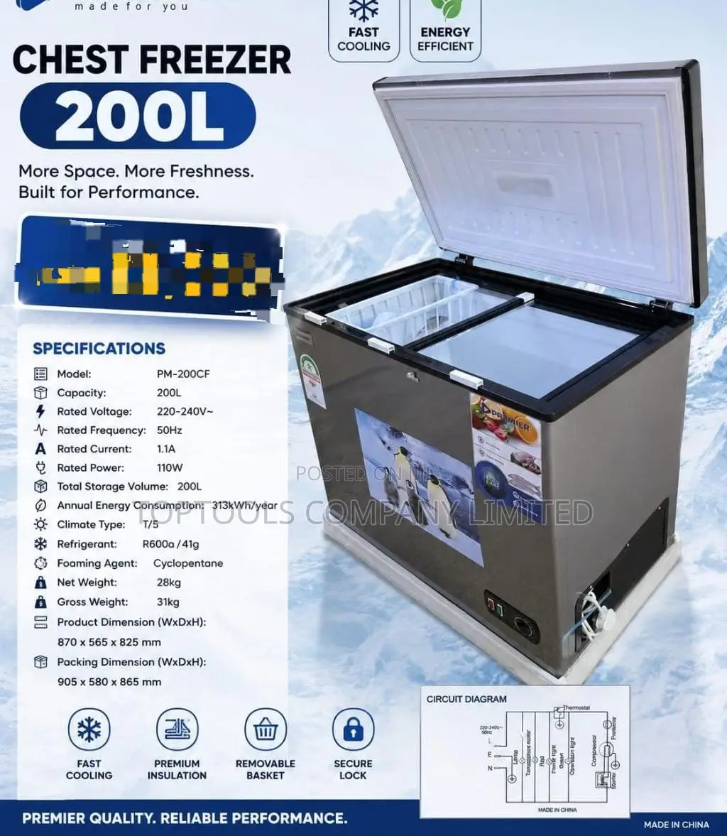 Fast Cooling Chest Freezer 200ltrs