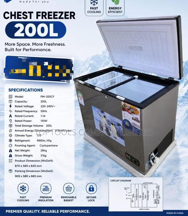 Fast Cooling Chest Freezer 200ltrs