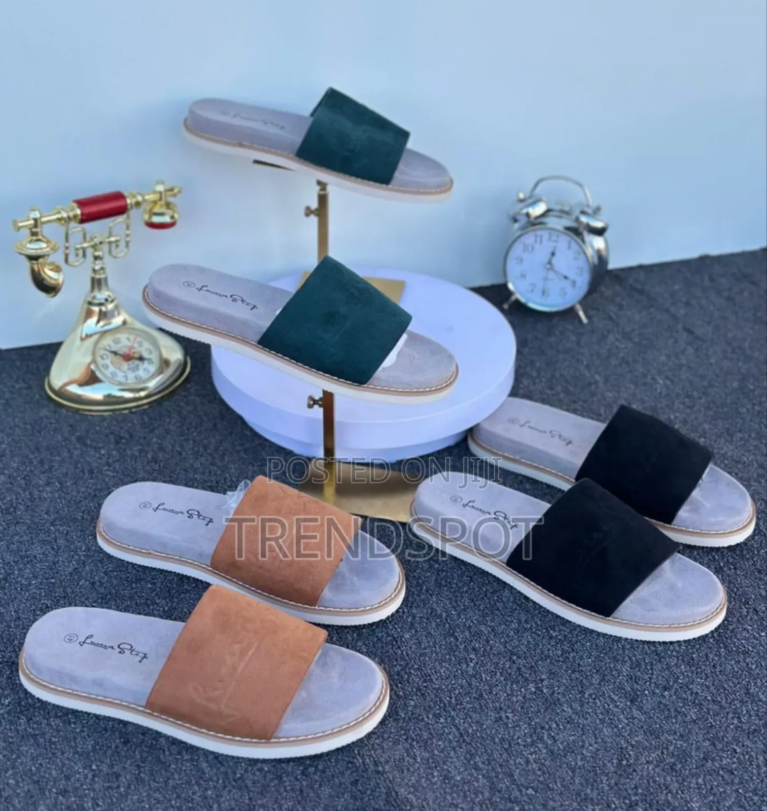 Luna Step Suede Slide Sandals