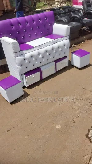 Pedicure Purple Chairs+2 Puffs