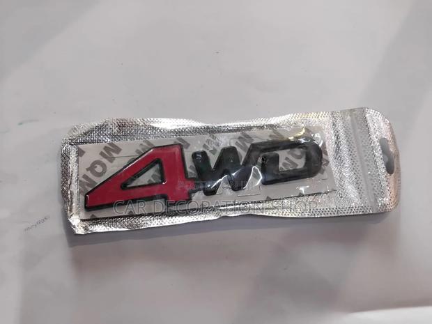 Red_black 4wd Emblem /Badge Self Adhesive Film
