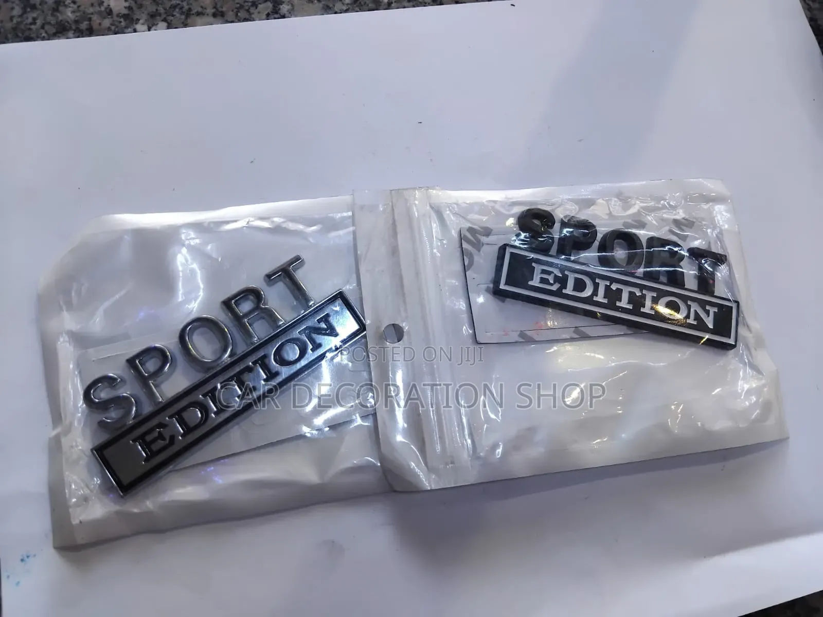 3d Chrome Sport Edition Car Emblem Badges Chrome/ Black Finish