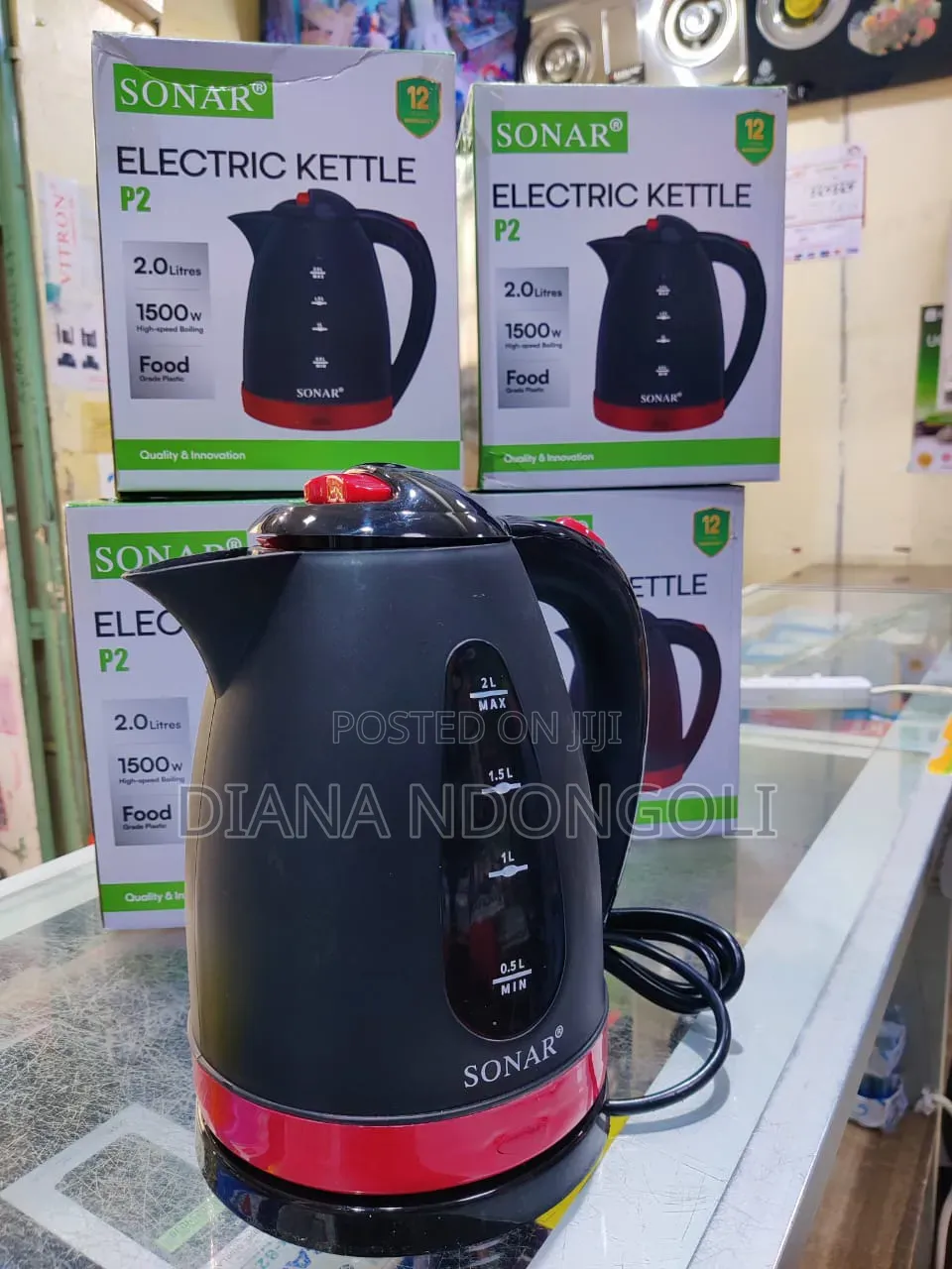 *Sonar Kettle 2.0l With 1.5mtrs Strong Long Cable P2 at 800*