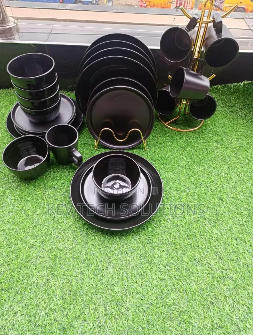 All Black Dinner Set 24 PCS