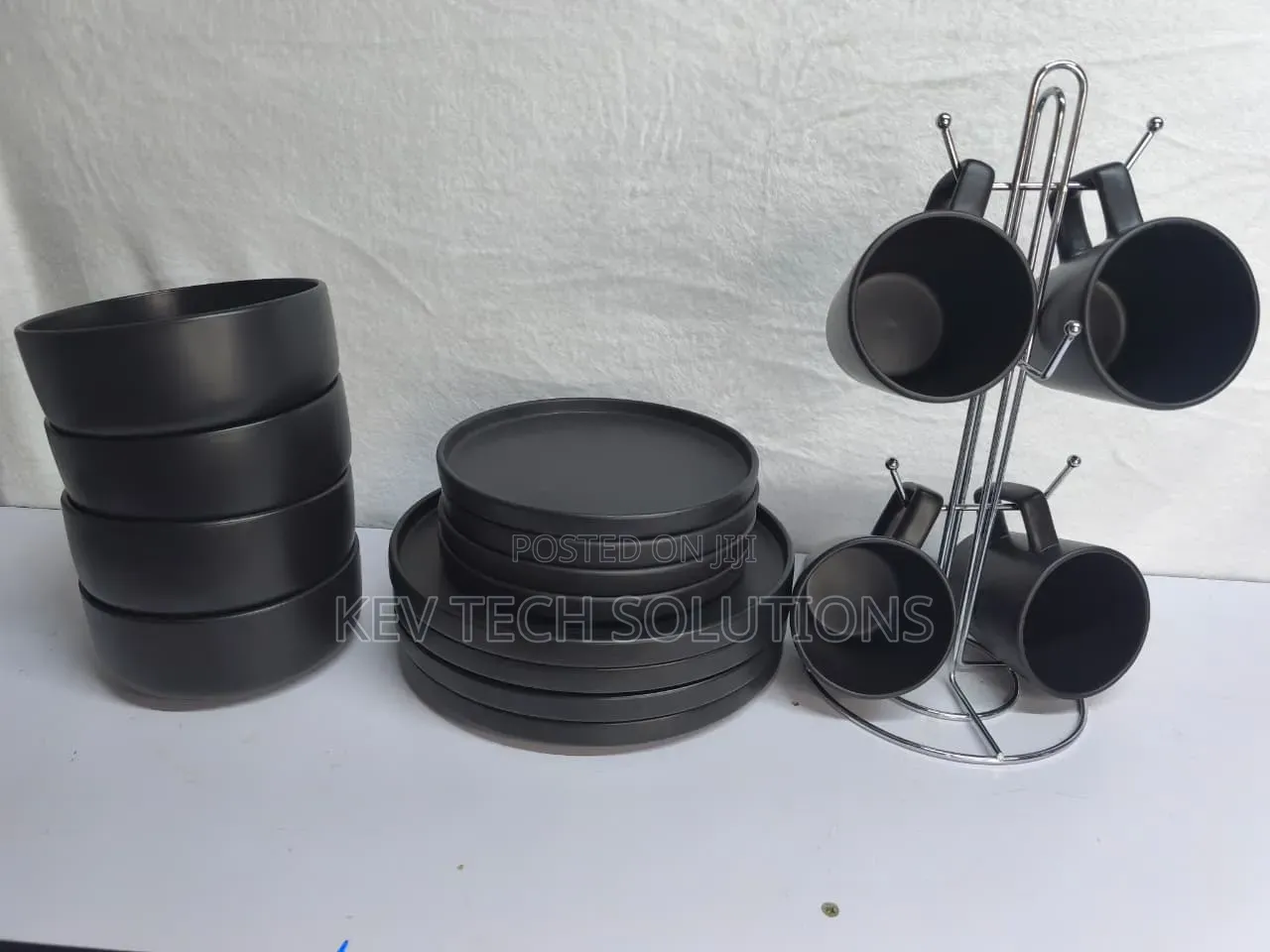16 PCS All Black Dinner Set