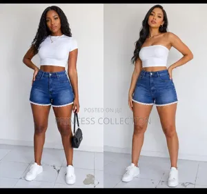 Women Denim Short, Top, Sneakers