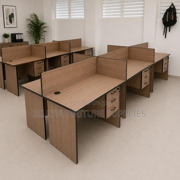 Modular 6 Way Workstation Nairobi – Efficient Office Layout - main view