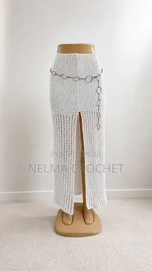 Ivory Elegance Crochet Maxi Skirt