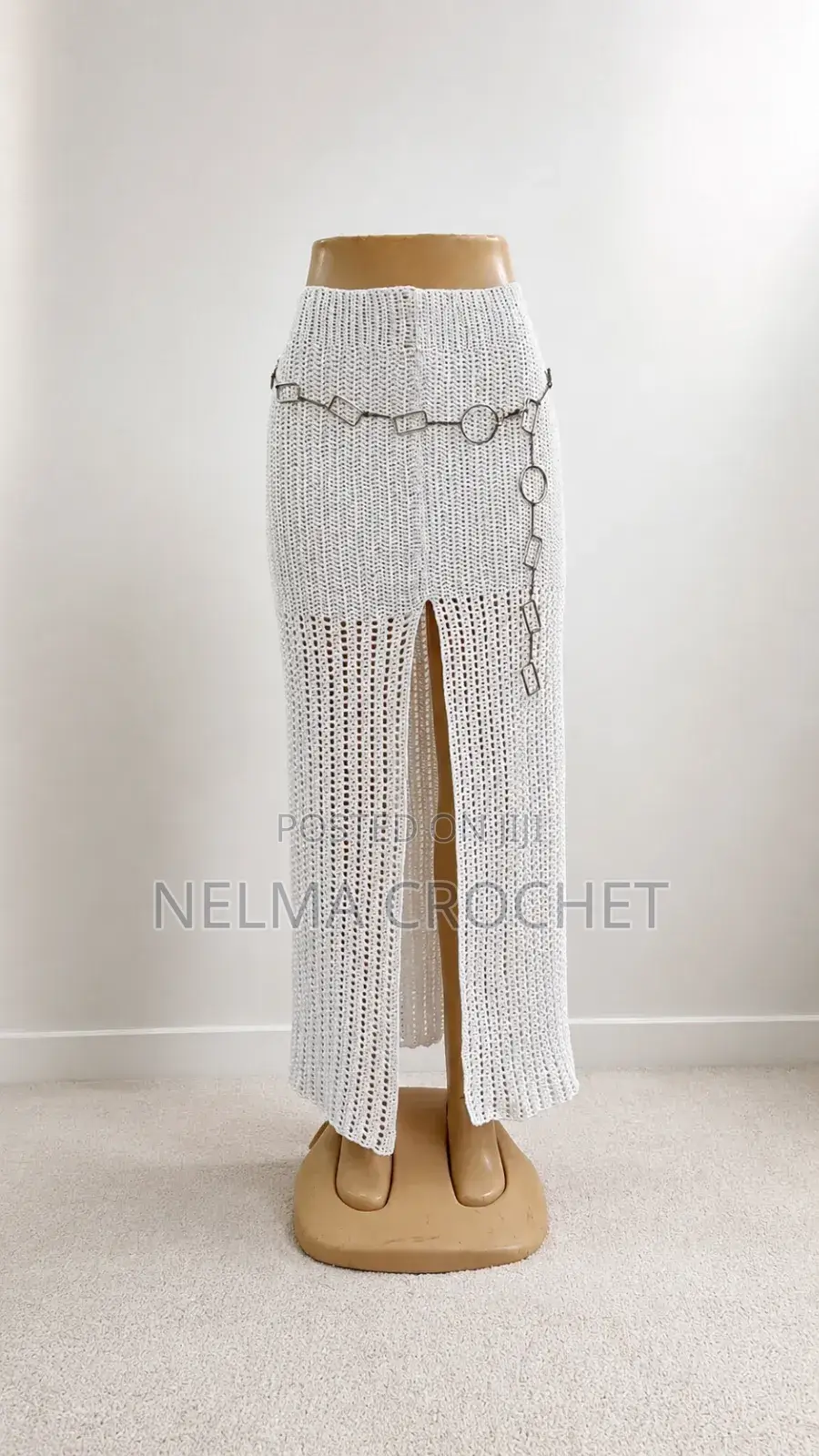 Ivory Elegance Crochet Maxi Skirt