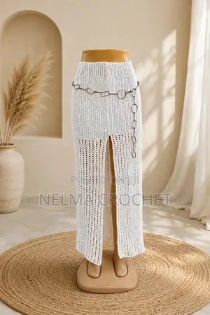 Ivory Elegance Crochet Maxi Skirt