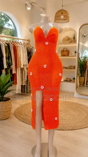 Sunset Bloom Crochet Dress