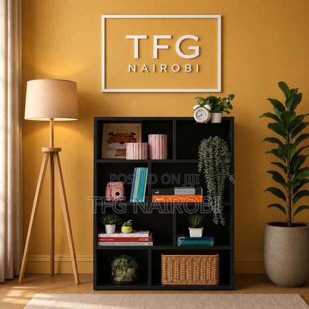 Tfg111-4 Black Mini Bookshelf | Small Black Bookshelf for Apartments