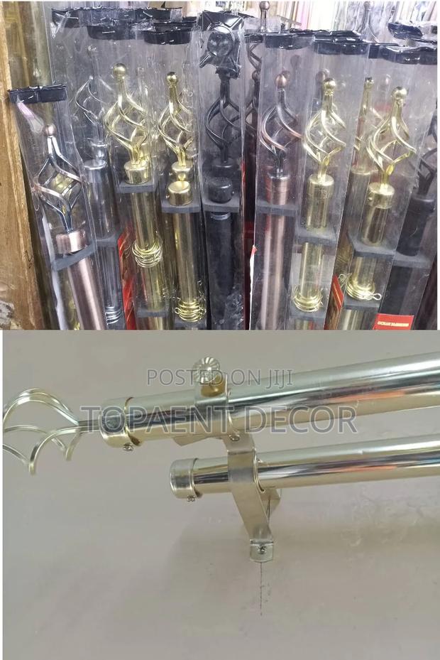 Bronze, Gold, Black and Silver Curtain and Sheer Holders