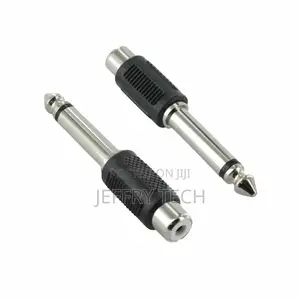 2pcs 6.35mm 1/4" Mono Male to Rca Female Connector Adaptor Plug Hi-Fi