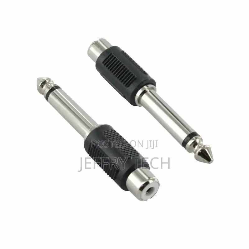 2pcs 6.35mm 1/4" Mono Male to Rca Female Connector Adaptor Plug Hi-Fi