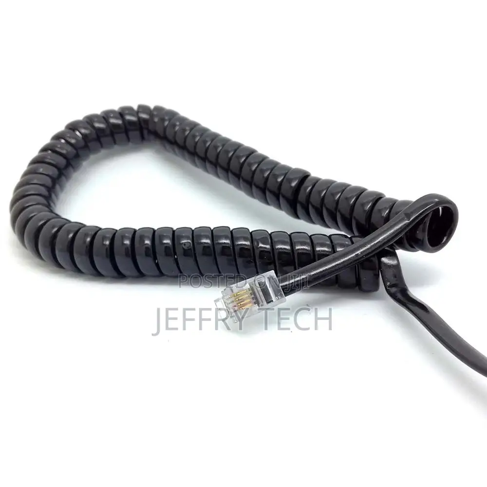 Flexible 6ft 1.8m Male Rj9 Telephone Handset Phone Extension Cord Cabl