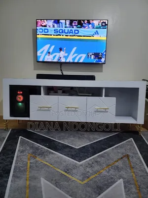 *Modern Tv Stand With Led Lights and Marble Top Available*
